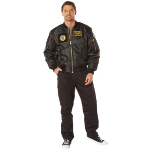 Men's Embroidered <b>Pilot</b> Bomber <b>Jacket</b> – Olive Green Flight <b>Jacket</b> with with Patches for Autumn Casual Wear MA-1 Flight <b>Jacket</b> - Product Image 5