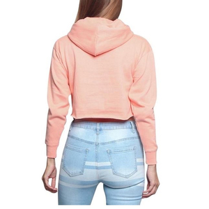 Sudadera con capucha corta blanca para mujer, estilo Y2K, con cordones en la cintura, manga larga, con capucha y cordón ajustable, directo de fábrica, OEM personalizado - Product Image 4