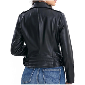 <b>Women</b> Luxury <b>Leather</b> <b>Jacket</b> Premium Fashion Outerwear Slim Fit Biker Style Modern Design OEM ODM Custom Logo - Product Image 4