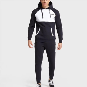Pantalones Deportivos Unisex Negros de Corte Regular, Cintura Elástica, Bolsillos Laterales, Color Sólido Informal, Ropa de Invierno, 100% Algodón Felpa - Product Image 3