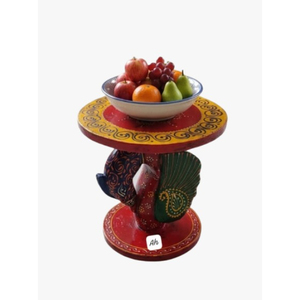 Handmade Painted Peacock Shape Wooden Stool Decorative Home Furniture Figurine Animal Theme Craft - Product Image 4