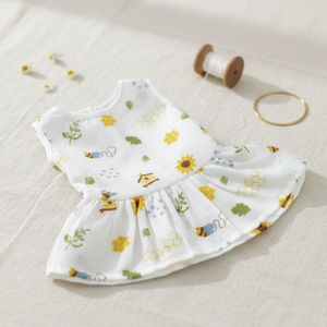 Vestido de Algodón de Primera Calidad para Bebé Niña, Hecho con Tela Suave y Transpirable para Uso Diario, Fiestas de Cumpleaños y Ocasiones Especiales - Product Image 1