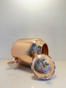 Distributeur d'eau en cuivre pur le plus vendu avec robinet anti-fuite, design martelé à la main écologique, réservoir d'eau potable de 8 L pour la maison - Product Image 2