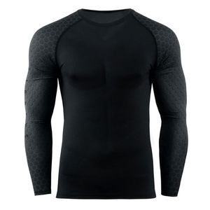 Maillot de compression noir de haute qualité pour homme, anti-UV, manches longues, écologique, pour la natation et les sports nautiques - Product Image 2