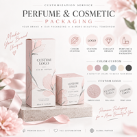 Boîte d'emballage personnalisée pour parfum rose, avec dorure à chaud, boîte en papier cosmétique avec service de personnalisation de la taille, de la couleur et du logo