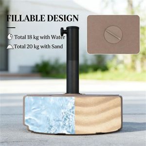 Base per Ombrellone da Esterno Marrone, Solo Base Quadrata per Terrazza con Supporto per Ombrelloni - Product Image 2