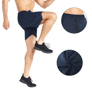 Men's Running Shorts Quick-drying Fitness Black Double <b>Layer</b> Shorts Men New Sport Workout Training - Product Image 3