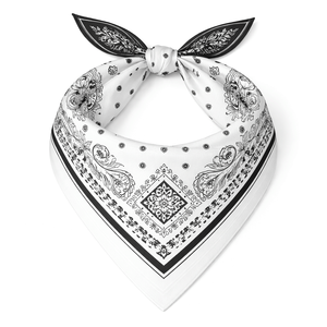 Foulard bandana décontracté en coton et soie, accessoire de cou léger, imprimé cachemire ou uni, style mode estival - Product Image 4