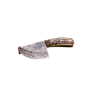Custom Handmade Damascus Steel Blade Hunting Knife Skinning Knife Perfect For Outdoor With Stag Handle & Leather Sheath - Product Image 3