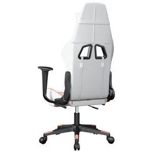 Chaise de jeu en similicuir blanc et rose de taille moyenne - Product Image 6