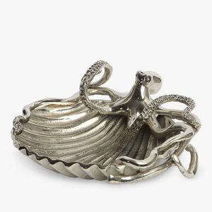 Elegante Tazón de Aluminio con Forma de Pulpo, Hecho a Mano, Decorativo, Inspirado en el Mar, Plato de Metal para Servir, para Decoración de Comedor de Lujo - Product Image 1