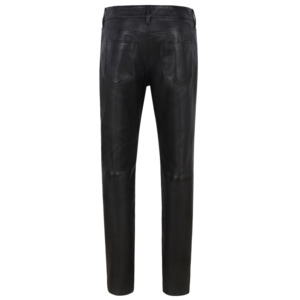 Pantalon sur mesure 100 % cuir Nappa véritable pour femme, noir, style jean décontracté, en cuir véritable souple, coupe ajustée et fuselée, tendance - Product Image 3
