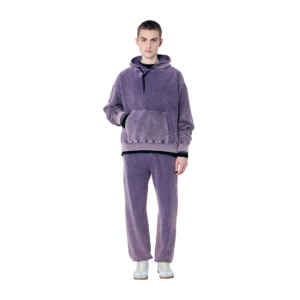 Survêtement Homme Personnalisé avec Logo, Effet Délavé, Tissu Épais, Tenue de Sport, Jogging, Vente en Gros - Product Image 1