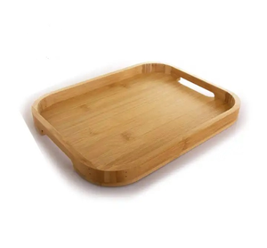 Plateau de service décoratif en bois pour restaurant de restauration rapide, plateau décoratif en bois pour pizza et hamburgers, plateaux de service en bois faits à la main - Product Image 1