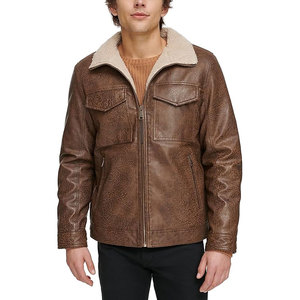2026 New style High Street Faux Fur Fashionable <b>Leather</b> <b>Jackets</b> Zipper Closure Style <b>Winter</b> Warm Coat Regular Fit Men's <b>Jackets</b> - Product Image 4