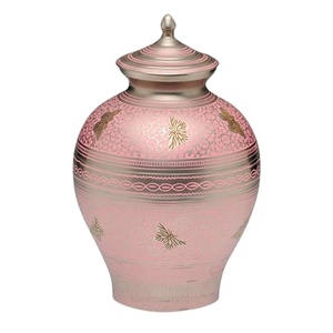 Urnas de cremación para adultos de metal acabado esmaltado de color rojo de diseño hecho a mano - Product Image 2