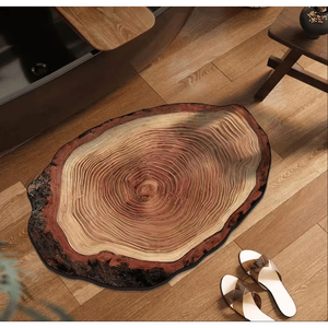 Alfombra de Tierra de Diatomeas con Diseño de Grano de Madera, Súper Absorbente, de Secado Rápido, Antideslizante, para Cocina, Baño y Dormitorio, con Diseño Único de Anillos de Árbol - Product Image 1