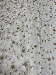 Tissu en dentelle perlée, tissu brodé, maille à sequins, organza pour la couture, abaya, kaftan, vêtements de mariage, fournisseur pour l'exportation, acheteurs - Product Image 1