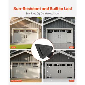 Kit Hardware Magnetico per Porta Garage, Decorazioni Nere Stile Carriage House, Nessuna Installazione Necessaria, Include Cerniere e Maniglie - Product Image 2