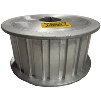 Polea de Distribución con Rodamiento de Rodillos 24T H150, Ancho de Correa de 35 mm, Material de Aluminio y Acero, con Brida, Anodizado Negro