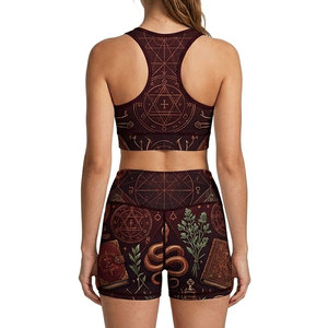 Conjunto de yoga de 2 piezas para mujer, bra deportivo sin costuras de última generación que absorbe el sudor, shorts moldeadores transpirables para fitness y ejercicio. - Product Image 2