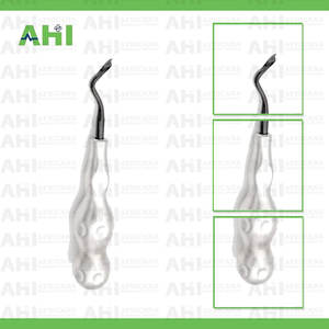 Elevador dental manual ergonómico AHI Custom Twist Angled Left de acero inoxidable, certificado CE Clase I, color plateado - Product Image 4