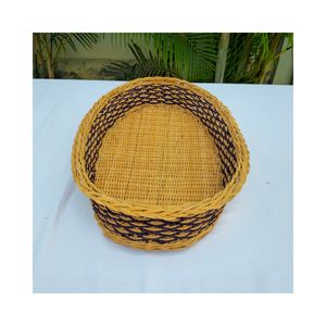 Premium Quality Handcrafted Purple Sedge <b>Brown</b> Rattan Oval <b>Storage</b> Basket for Home Office Kitchen-Multifunctional Tray - Product Image 2