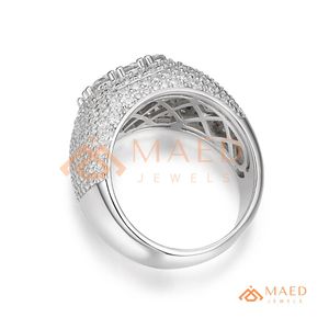 925 <b>Silver</b> Iced Out Round Cut Moissanite <b>Ring</b> for <b>Men</b> Hip Hop Cluster Flower <b>Ring</b> Luxury Statement Jewelry Gift - Product Image 6