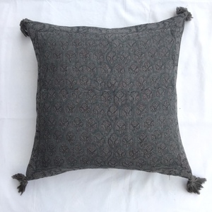 Wholesale Handmade 100% Linen <b>Cushion</b> Cover Hand-block <b>printed</b> Linen <b>cushion</b> cover - Product Image 2