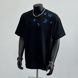 T-shirts décontractés imprimés avec des motifs personnalisés, 100% coton, unisexe, streetwear, coupe ample, vente en gros, OEM, étiquette privée - Product Image 2
