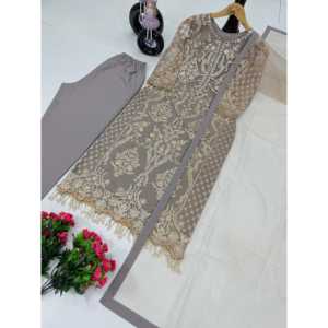 Conjunto de ropa de fiesta de diseñador para mujer Top Pant Dupatta con encaje elegante - Product Image 3