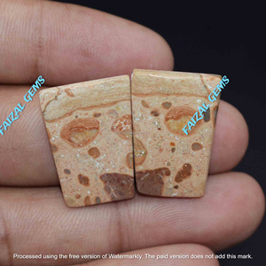 100% Naturales FAIJAN GEMS, Jaspe Asteroide, Par de Cabujones, Tamaños Personalizables para la Fabricación de Joyas y Collares, Gemas Sueltas - Product Image 2