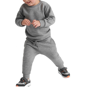 Boys Gray Cotton French Terry Hoodie and <b>Pants</b> Set Children High-Quality Grey Kids Tracksuit - Product Image 2