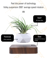 Style chinois moderne ABS plastique Air jardin Smart Pot magnétique lévitation flottant bonsaï Pot de plante Vase intérieur décorations pour la maison