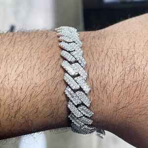 Bracelet cubain en moissanite 12 mm VVS, argent sterling 925 plaqué or 14 carats, haute qualité, personnalisé, tendance pour femme - Product Image 2