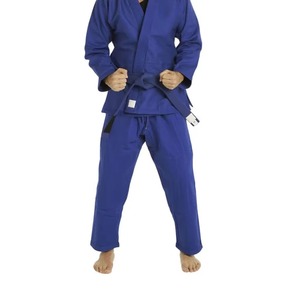 Uniforme de karaté bleu pour homme, 100% coton respirant, coupe classique, vêtements d'arts martiaux pour adultes avec ceinture et sac inclus, en vente en ligne - Product Image 3