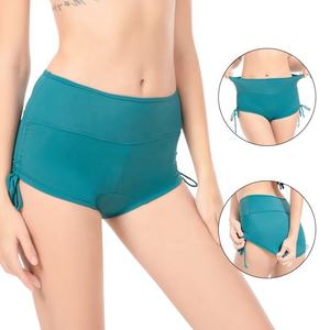 กางเกงขาสั้นออกกำลังกายเอวสูงสำหรับผู้หญิง ระบายอากาศ แห้งเร็ว สไตล์ลำลอง มีเชือกผูก กระชับรูปร่าง โลโก้สุดฮิต ผ้าไนลอน/สแปนเด็กซ์ ไซส์ XS - Product Image 3