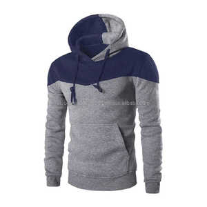 Sudadera con Capucha para Hombre, Diseño Color Block, Corte Ajustado, Gris Marino, Algodón y Poliéster, Felpa Francesa, Estilo Casual para Otoño - Product Image 1