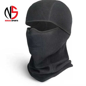 Balaclava noire unisexe à motif uni, taille personnalisable, pour affichage intégral du visage, vente en gros chez Nurak Sport - Product Image 1