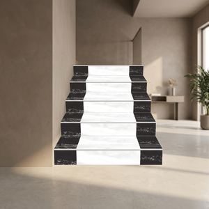 Marches d'escalier en marbre rouge glacé, carreaux de sol mats antidérapants GVT, marche et contremarche 300x900mm, marche 200x900mm, porcelaine 10mm - Product Image 4