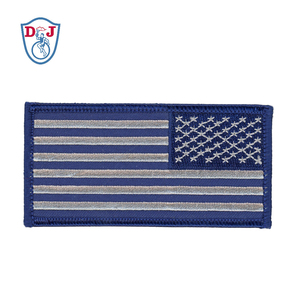 Direct Patch Factory Blue USA Flag Patch <b>Embroidery</b> Reverse Flag patches Embroidered Emblem Bag Decoration Uniform Badge - Product Image 1