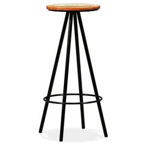 Ensemble de 2 tabourets de bar multicolores en bois massif et acier recyclé - Product Image 2