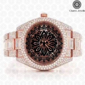 Charm_Jewells Women's Luxury Stainless Steel <b>Watch</b> Rose Gold Diamond Encrusted Round Dial Analog Quartz Movement 38mm - Product Image 4