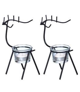 Reindeer Shape Iron <b>Tea</b> Light Holder for Christmas Home Decoration Heat Resistant Candle <b>Stand</b> Set of 2 - Product Image 3