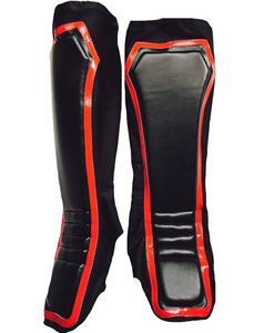 Protège-tibias et protège-pieds noirs et rouges pour le kickboxing, le taekwondo et le MMA / Protège-tibias en mousse pour le MMA - Product Image 5