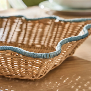 Wholesale Scalloped Rattan Storage <b>Basket</b>, Eco Friendly Woven Wicker Rattan Tray From Home <b>Table</b> Top Decor From Vietnam - Product Image 3