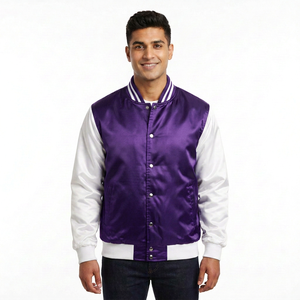 Custom Satin Varsity Jacket Mens Wholesale College Letterman Jacket Custom Logo Embroidery <b>Patch</b> Printing Bulk Label Vendor Bulk - Product Image 3
