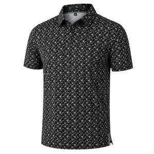 เสื้อโปโลกอล์ฟพิมพ์ลายสำหรับผู้ชาย ระบายอากาศได้ดี ซับเหงื่อ ผลิตภัณฑ์กีฬา รับผลิตแบบ OEM ODM - Product Image 1