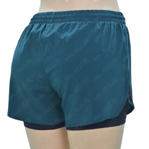 Shorts Deportivos de Dos Capas para Mujer, Cintura Alta, para Gimnasio, Yoga, Correr, Entrenamiento, con Bolsillos Laterales con Cremallera, Venta al Por Mayor - Product Image 2