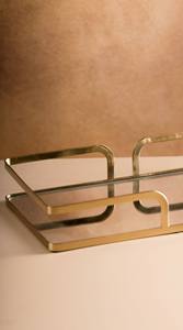 Wholesale Luxury Gold Mirrored <b>Vanity</b> <b>Tray</b> Bulk Rectangular Metal Hotel Restaurant Serving Platter Elegant Makeup Organizer - Product Image 2